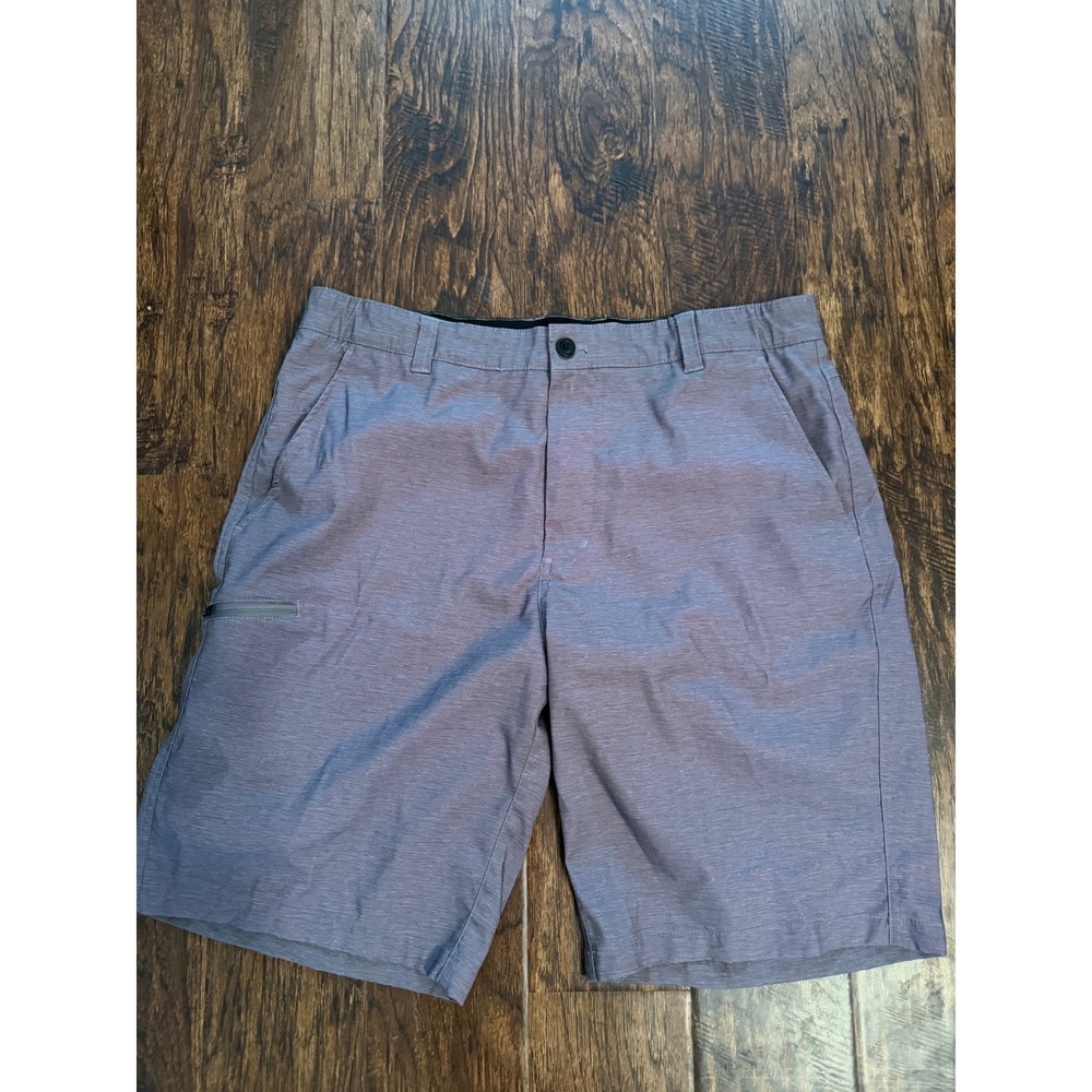 Mens Grey Heather Hybrid Performance Shorts Size 36 Stretch Active Casual